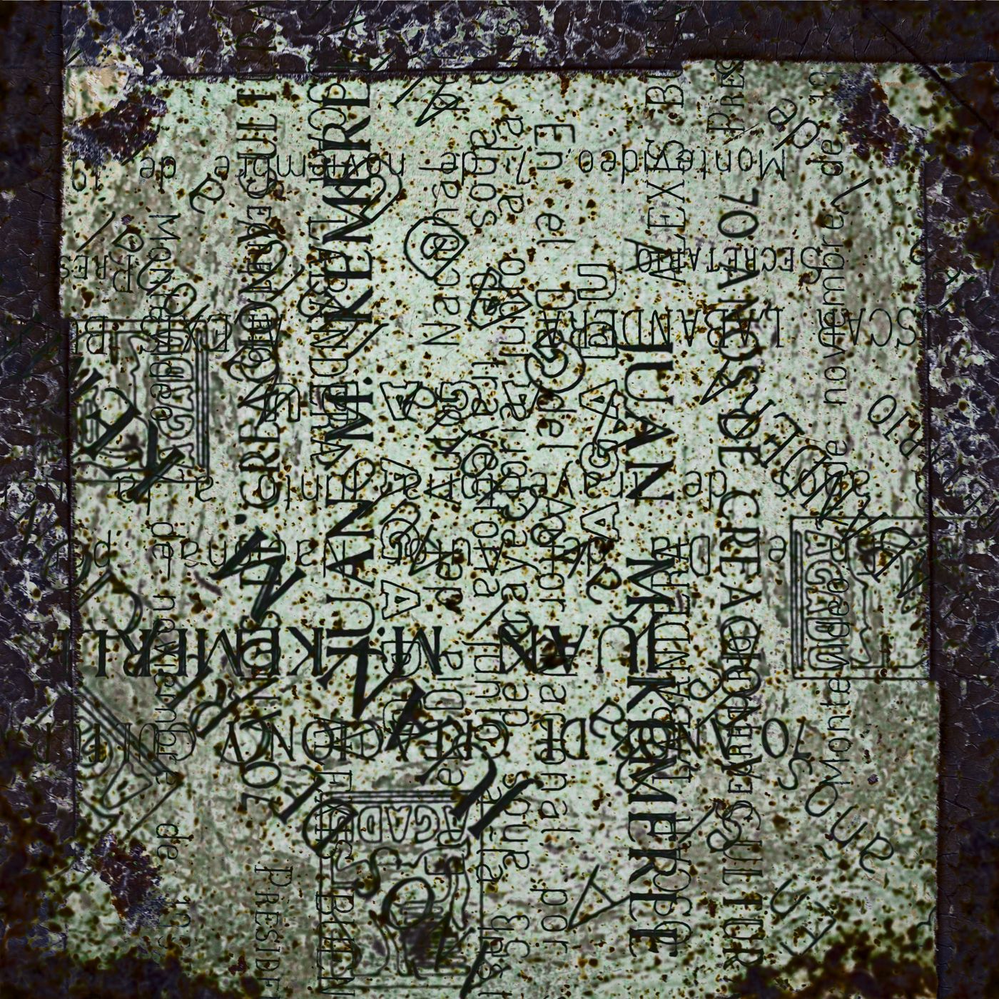 Placa 28. Formación de pátina en atmósfera marina y manchas de óxido de hierro en bronce fundido.